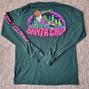 SANTA CRUZ LONG SLEEVE GRAPHIC T SHIRT PUMPKIN GREEN MEDIUM